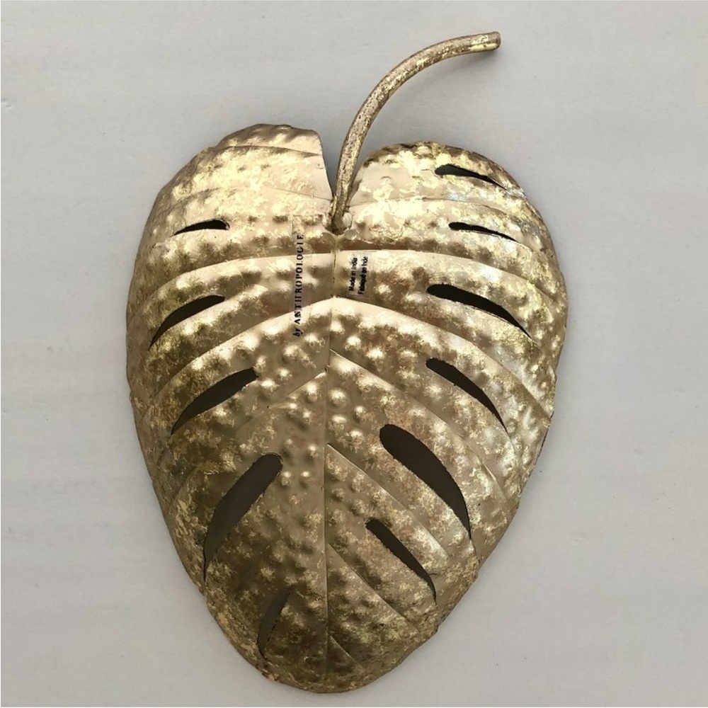 ANTHROPOLOGIE Gold Leaf Decorative Accent Piece - Picture 2 of 2
